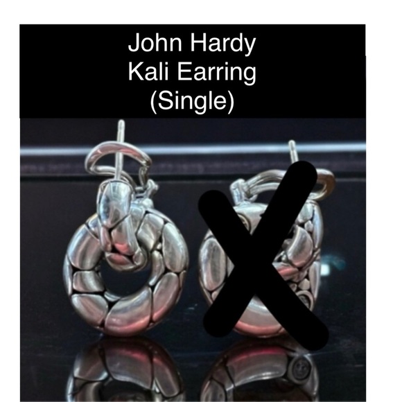 JOHN HARDY Kali Door Knocker Pierced Earring / STERLING SILVER (Single Earring) - Picture 10 of 10